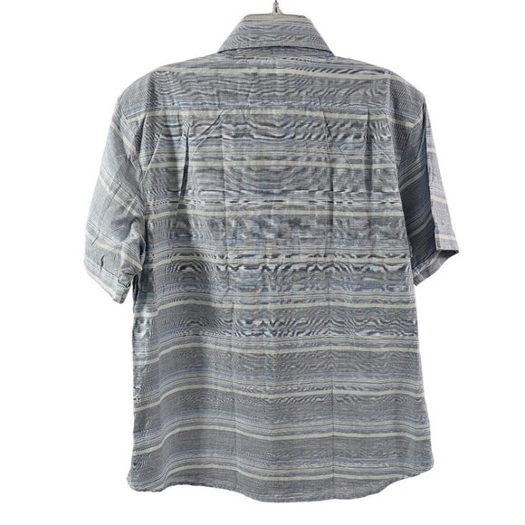 Seaplane Men’s Blue Stripe Button Down Short Sleeve Shirt - Size Large NWT - Picture 12 of 16